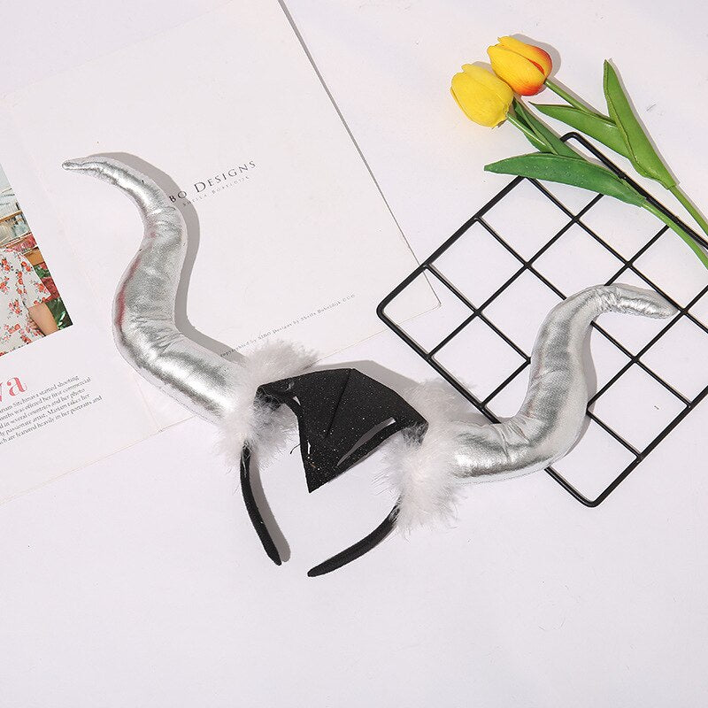 Halloween Headdress Devil big Horns Headband Ghost Festival Decoration Headband Dance Party Props Cosplay Supplies Interesting