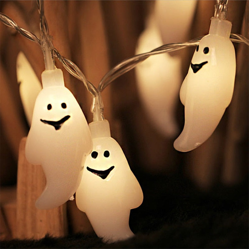 1.5m 10Led Halloween Pumpkin Ghost Skeletons Bat Spider Led Light String Festival Bar Home Party Decor Halloween Ornament