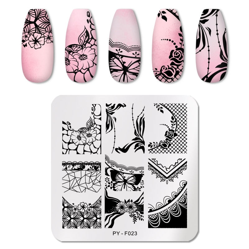 PICT YOU Halloween Nail Stamping Plates Snowflake Festival Pattern Nail Art Image Plates Stainless Steel Nail Art Plate Stencil