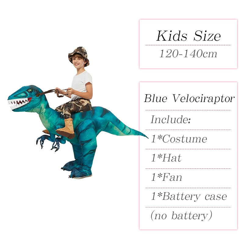 Velociraptor T REX Mascot Inflatable Costume For Kids Anime Halloween Costumes Dinosaur Birthday Gift For Party Cosplay Blow Up