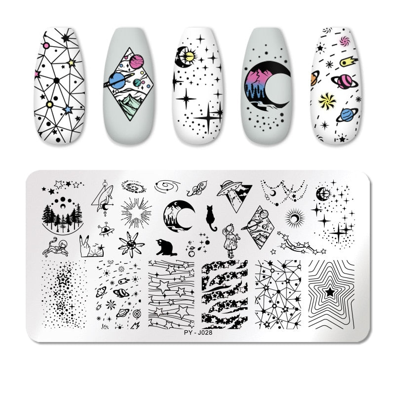 PICT YOU Halloween Nail Stamping Plates Snowflake Festival Pattern Nail Art Image Plates Stainless Steel Nail Art Plate Stencil