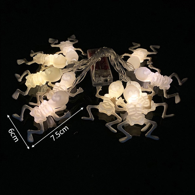 1.5m 10Led Halloween Pumpkin Ghost Skeletons Bat Spider Led Light String Festival Bar Home Party Decor Halloween Ornament