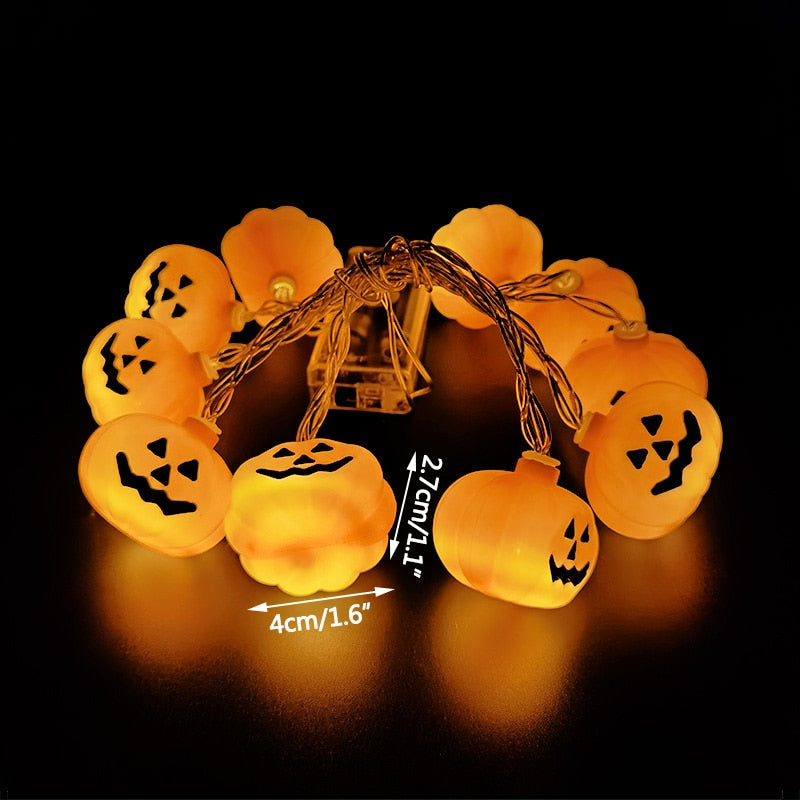 1.5m 10Led Halloween Pumpkin Ghost Skeletons Bat Spider Led Light String Festival Bar Home Party Decor Halloween Ornament