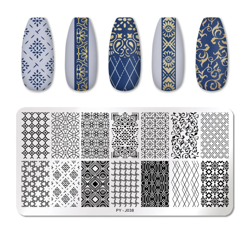 PICT YOU Halloween Nail Stamping Plates Snowflake Festival Pattern Nail Art Image Plates Stainless Steel Nail Art Plate Stencil