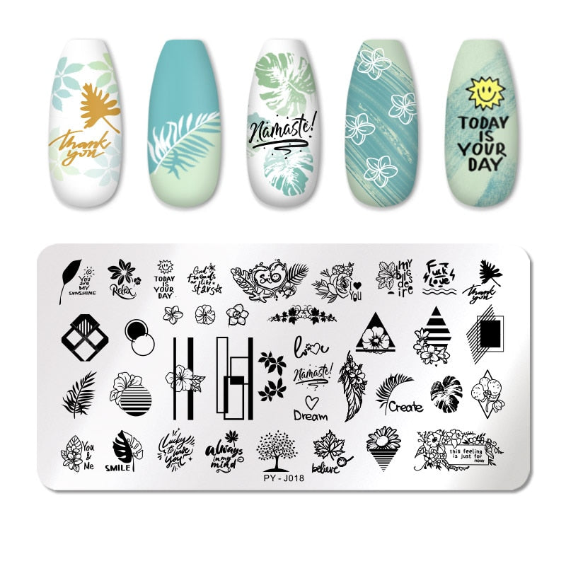 PICT YOU Halloween Nail Stamping Plates Snowflake Festival Pattern Nail Art Image Plates Stainless Steel Nail Art Plate Stencil