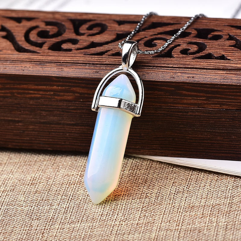 1PC Natural Crystal Rose Quartz Crystal Point Pendant Mineral Jewelry Couple DIY Lovers Gifts For Men Women Jewelry Necklace