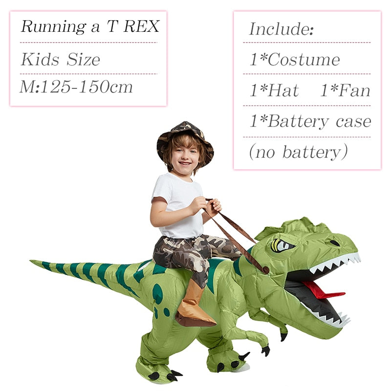 Velociraptor T REX Mascot Inflatable Costume For Kids Anime Halloween Costumes Dinosaur Birthday Gift For Party Cosplay Blow Up