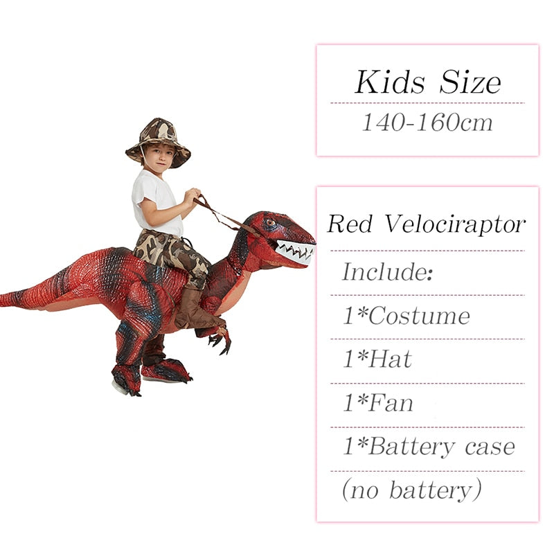 Velociraptor T REX Mascot Inflatable Costume For Kids Anime Halloween Costumes Dinosaur Birthday Gift For Party Cosplay Blow Up