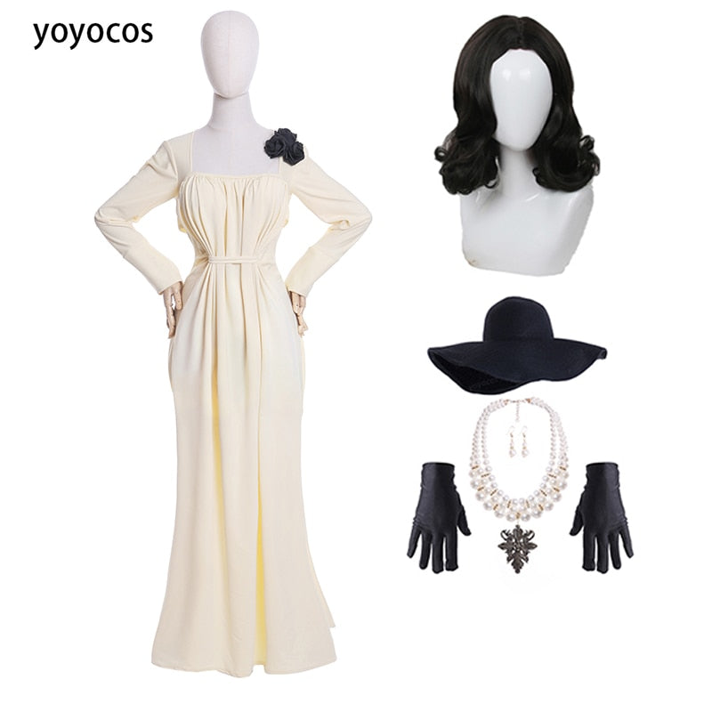 YOYOCOS Lady Dimitrescu Cosplay Costume Chatelain Alcina Biohazard Comtesse Sexy Cosplay Halloween Party Lady Vampire Necklace