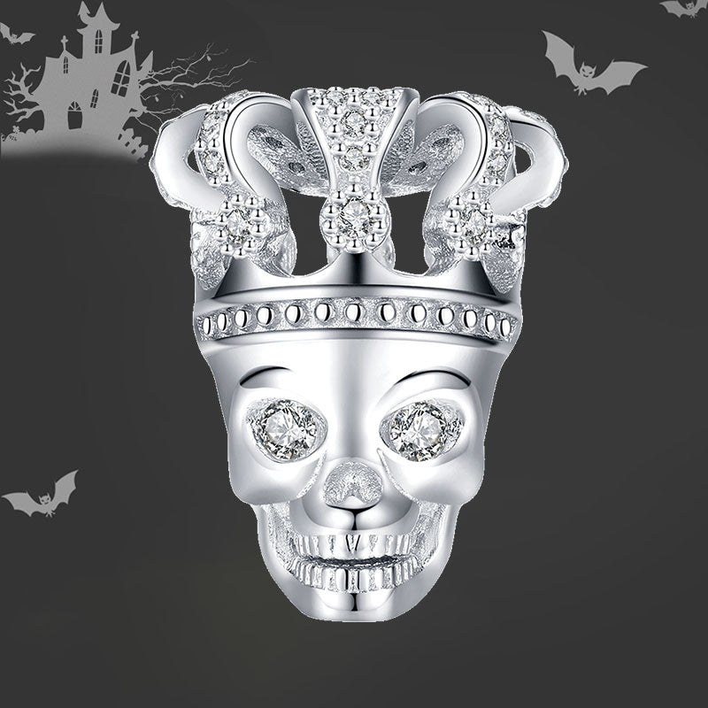 bamoer 925 Sterling Silver Halloween Skull Man Ghost Haunted House Charm for Original Luxury Brand Female DIY Jewelry SCC1617