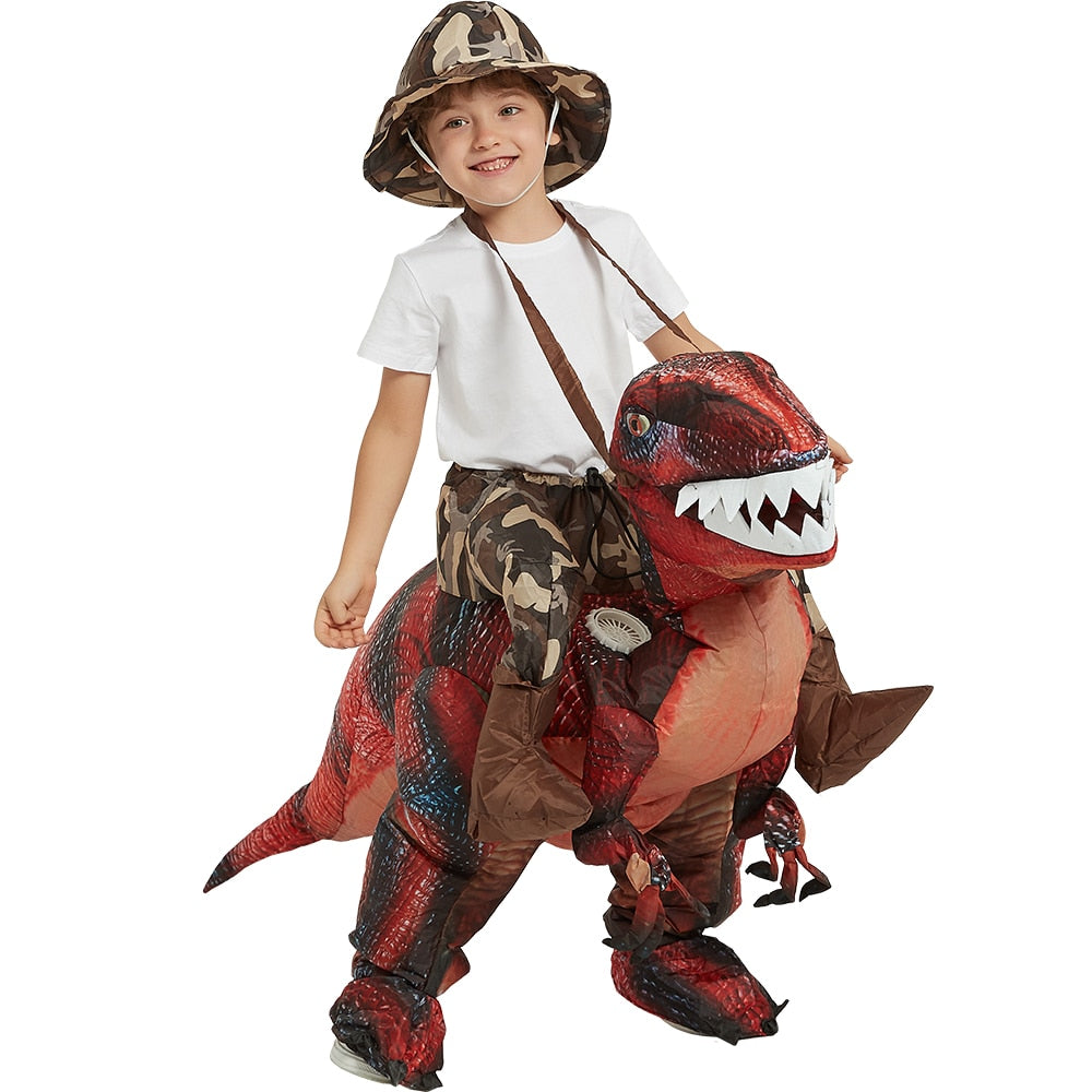 Velociraptor T REX Mascot Inflatable Costume For Kids Anime Halloween Costumes Dinosaur Birthday Gift For Party Cosplay Blow Up