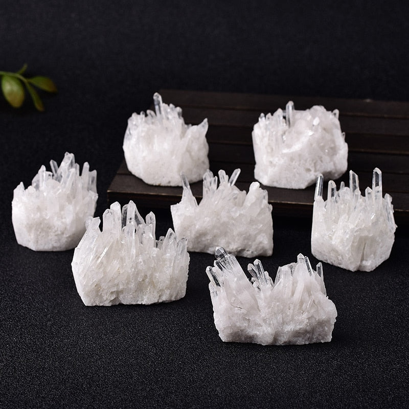 1PC Natural Crystal Cluster Raw Quartz White Reiki Healing Stones Crystal Point Specimen Home Decoration Raw Crystals Minerales