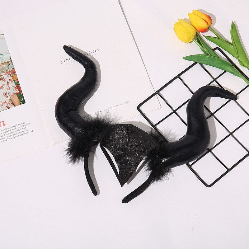 Halloween Headdress Devil big Horns Headband Ghost Festival Decoration Headband Dance Party Props Cosplay Supplies Interesting