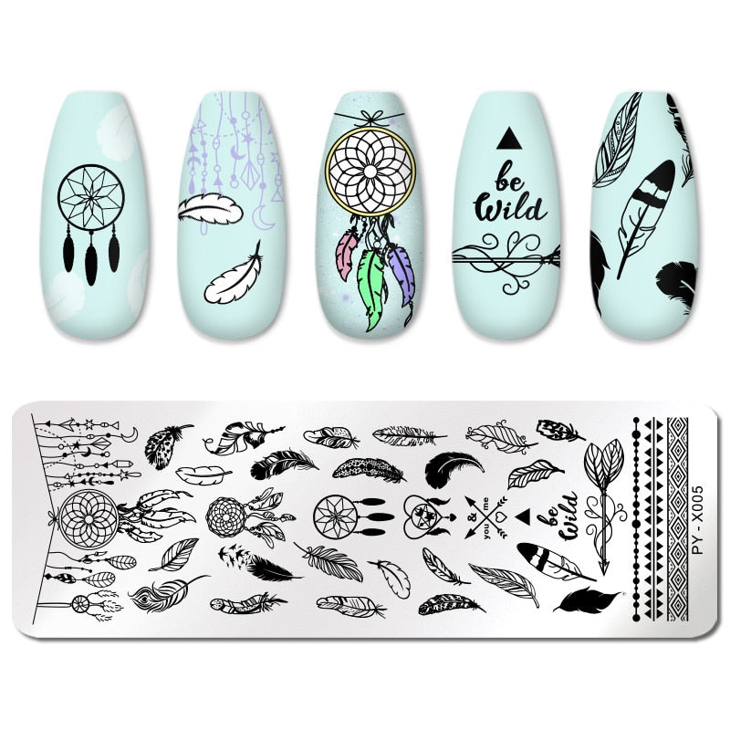 PICT YOU Halloween Nail Stamping Plates Snowflake Festival Pattern Nail Art Image Plates Stainless Steel Nail Art Plate Stencil