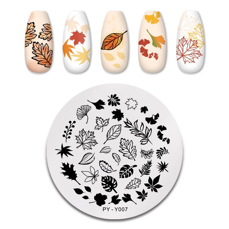 PICT YOU Halloween Nail Stamping Plates Snowflake Festival Pattern Nail Art Image Plates Stainless Steel Nail Art Plate Stencil