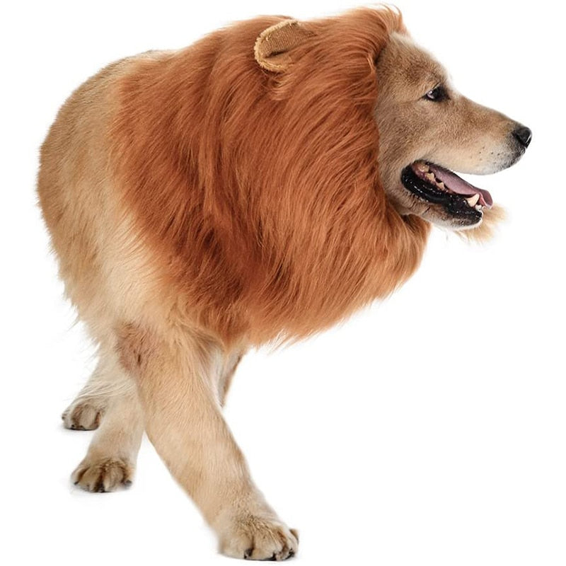 Benepaw Comfortable Small Medium Large Dog Lion Mane Adjustable Wig Durable Pet Outfits Halloween Costume Easy To Clean