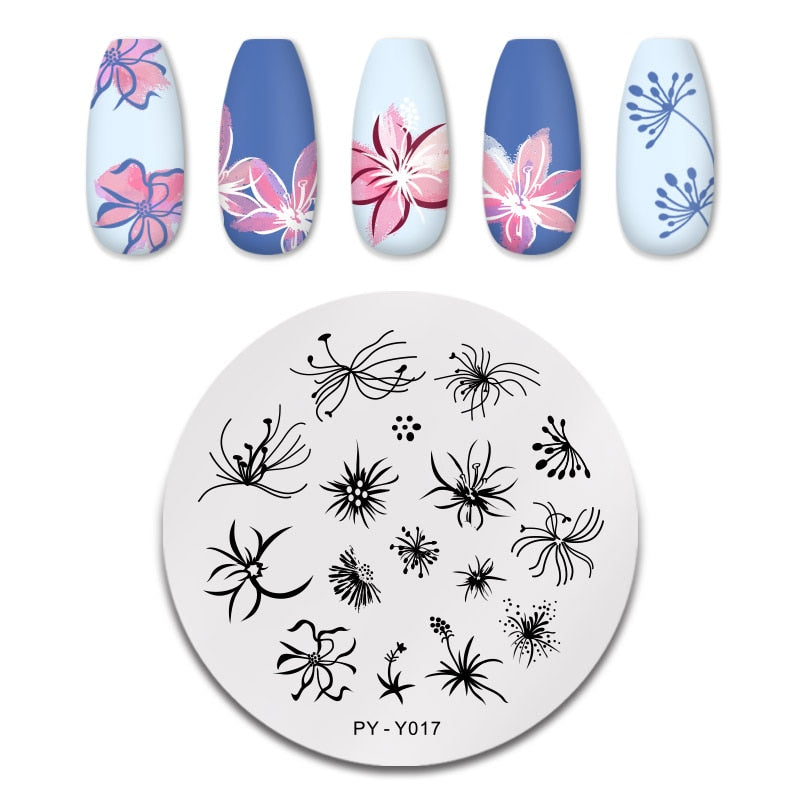 PICT YOU Halloween Nail Stamping Plates Snowflake Festival Pattern Nail Art Image Plates Stainless Steel Nail Art Plate Stencil