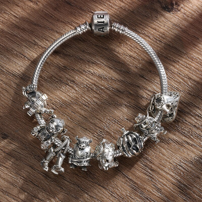 Silver 925 Western Cowboy Hat Boots Halloween Pumpkin Shape Beads Charms Fits Original Bracelets Making Designer Charms Jewelry