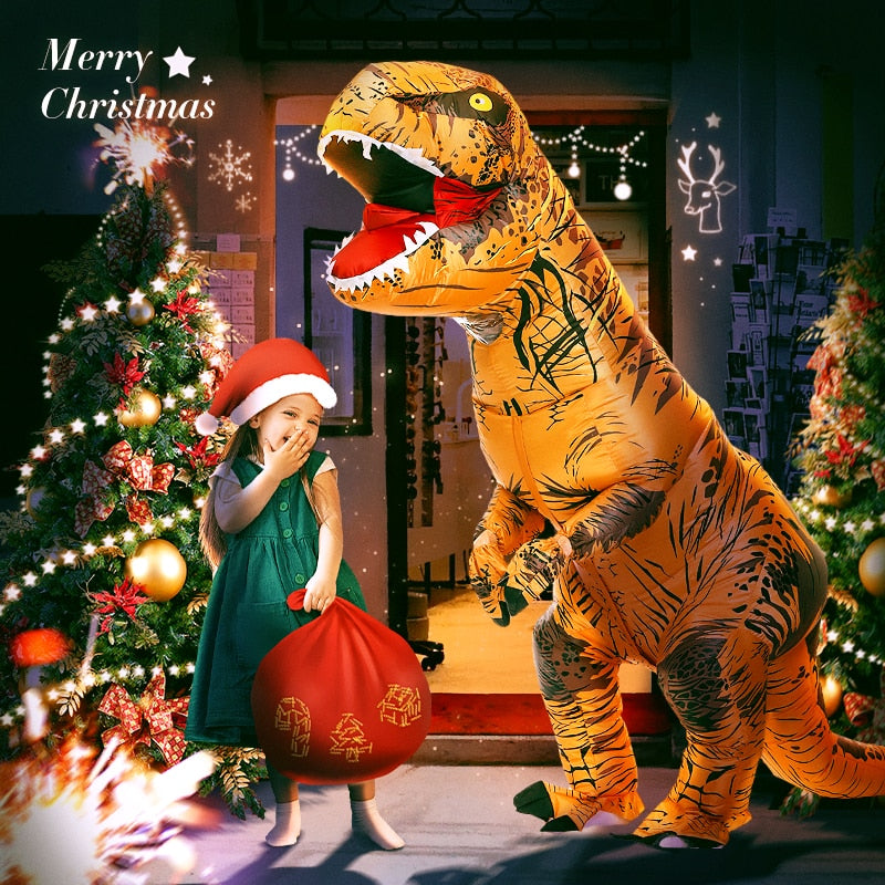 Hot T-Rex Dinosaur Inflatable Costume Purim Halloween Party Cosplay Fancy Suits Mascot Cartoon Anime Dress for Adult Kids