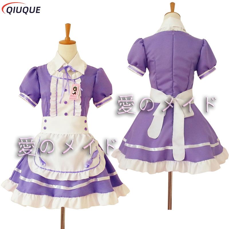 Women Maid Outfit Sweet Gothic Lolita Dresses Anime K-ON! Cosplay Costume Apron Dress Uniforms Plus Size Halloween Costumes