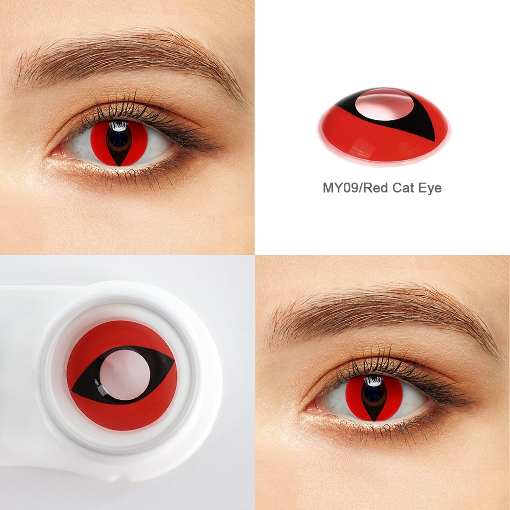 Halloween Contact Lenses Yearly Cosplay Anime Colored Contact Lenses White Contact Lenses For Eye Whiteout Lenses Cat Eyes Lens