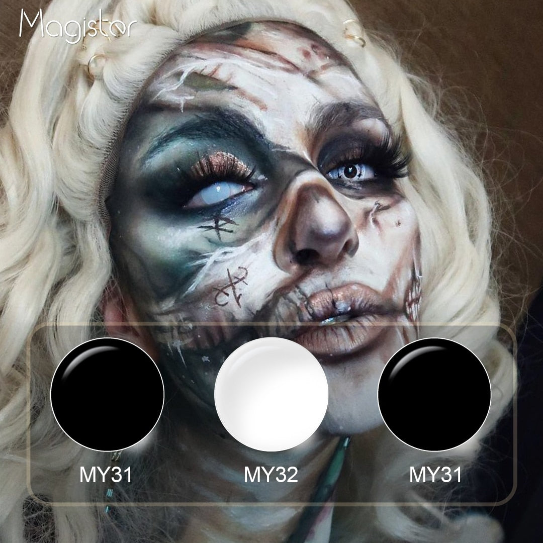 Halloween Contact Lenses Yearly Cosplay Anime Colored Contact Lenses White Contact Lenses For Eye Whiteout Lenses Cat Eyes Lens