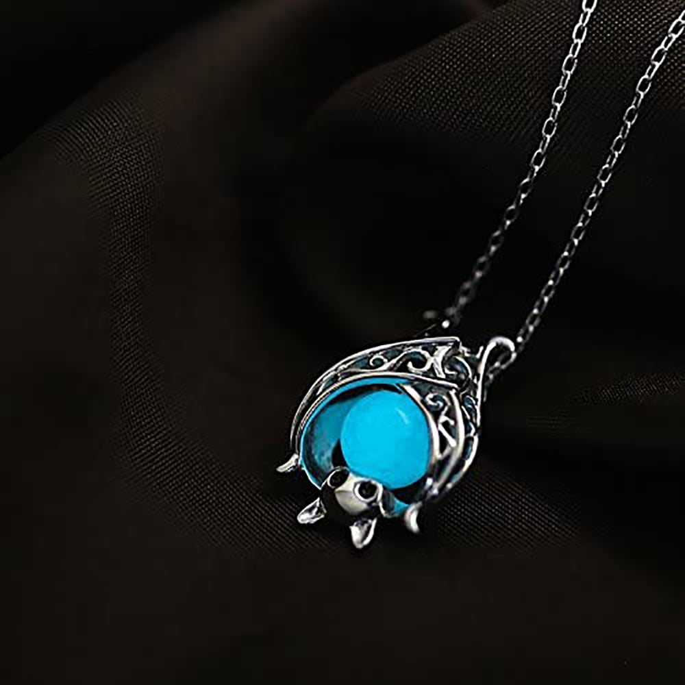 925 Sterling Silver Accessories Glowing Bat Necklaces Luminous Animal Pendant Chains For Women 2022 Halloween Fine Jewelry Gift