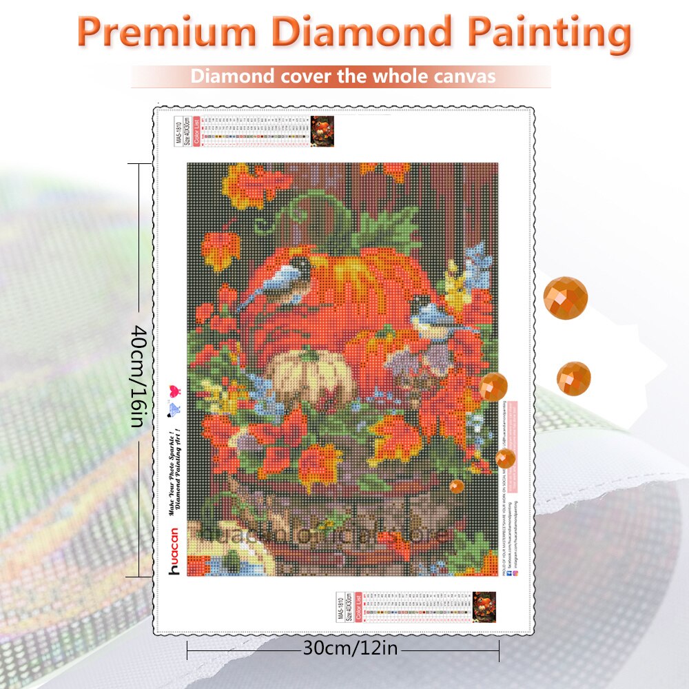 HUACAN Full Square Diamond Painting Kit Bird Embroidery Diamond Mosaic Sale Halloween Rhinestone Picture