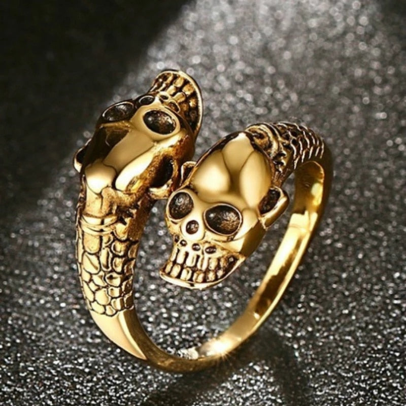 1pcs Titanium Steel Eagle Dragon Claw Halloween Skull Ring Hot Selling Men's Domineering Opening Rock Animal Jewelry