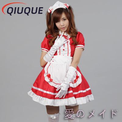 Women Maid Outfit Sweet Gothic Lolita Dresses Anime K-ON! Cosplay Costume Apron Dress Uniforms Plus Size Halloween Costumes