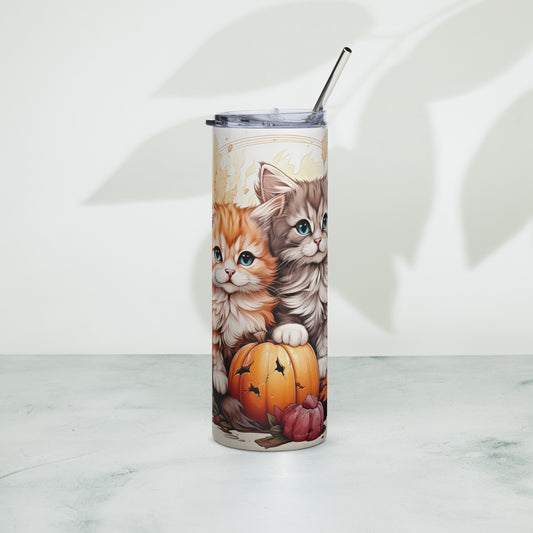 Cute kitten Halloween tumbler