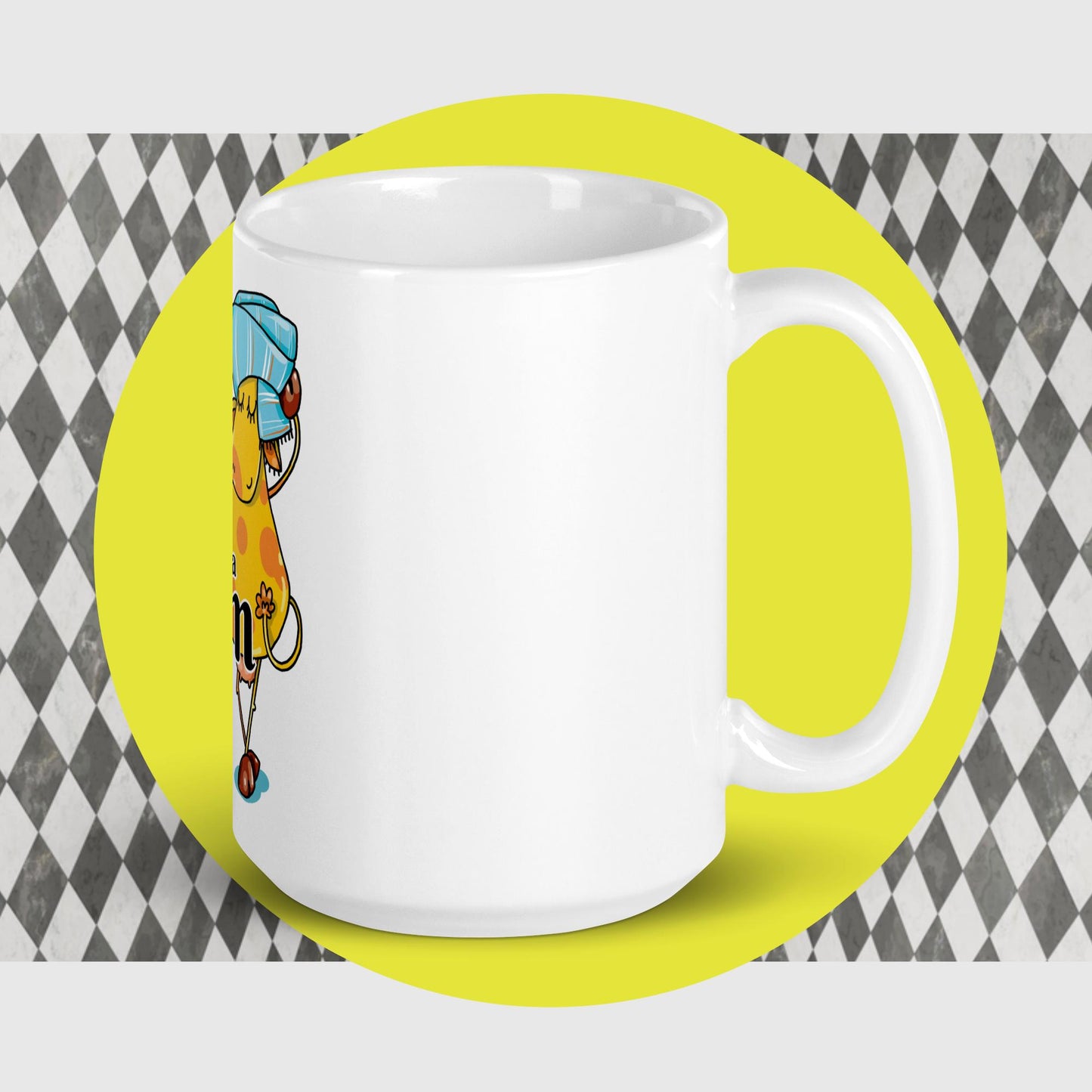 White glossy mug