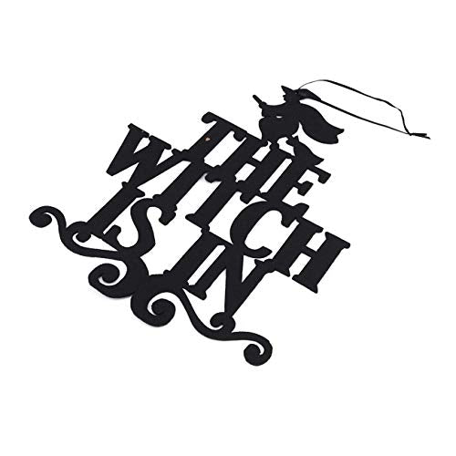 The Witch is in Halloween Hanging Sign Door Hanging Halloween Decoration Durable Design