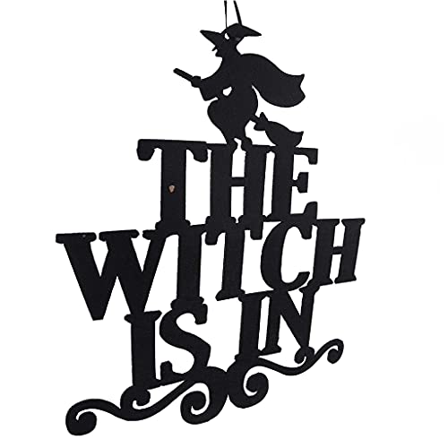 The Witch is in Halloween Hanging Sign Door Hanging Halloween Decoration Durable Design