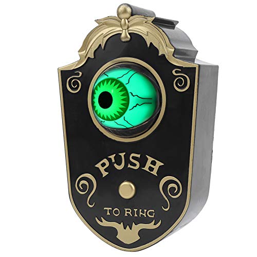 Eyeball Doorbell, Halloween One‑Eyed Doorbell, Eyeball with Sound for Halloween Decoration Scary Indoor and Outdoor Halloween(P018 one-Eyed doorbell Black)