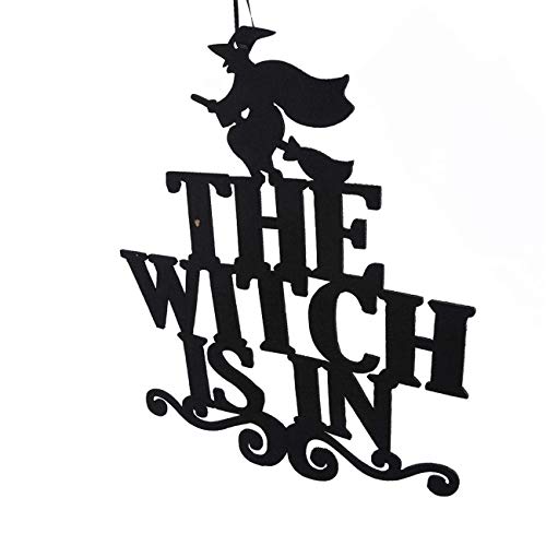 The Witch is in Halloween Hanging Sign Door Hanging Halloween Decoration Durable Design