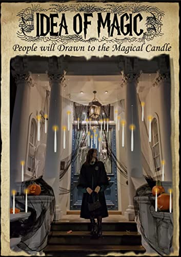 Floating Candles with Wand, 20 PCs Magic Hanging Candles, Flickering Warm Light Flameless Floating LED Candle with Wand Remote, Battery Operated Window Taper Candle Set for Halloween Decorations