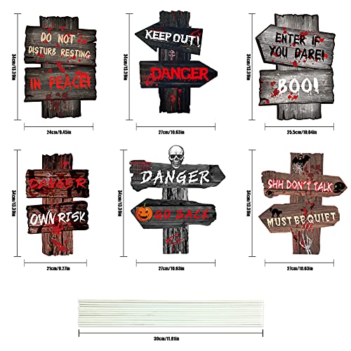 6 Pack Halloween Decoration Outdoor,Tombstones Yard Signs Decor with Stakes,Printed Halloween Decor Lawn Yard Props,Decorations Halloween Exterieur for Haunted House,Scary Theme Party