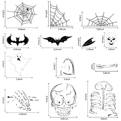 Halloween Decoration Outdoor Window Clings Stickers,Halloween Decor Window Skeleton Stickers,Halloween Windows Decorations Indoor for Glass Walls Halloween Haunted House Party Supplies