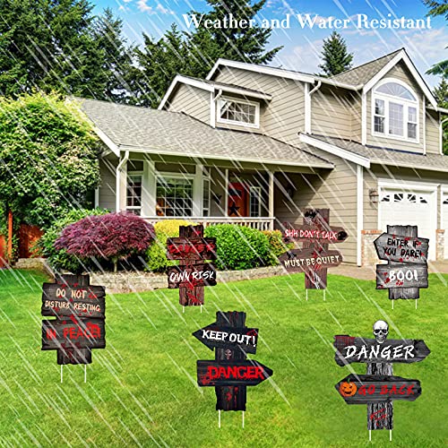 6 Pack Halloween Decoration Outdoor,Tombstones Yard Signs Decor with Stakes,Printed Halloween Decor Lawn Yard Props,Decorations Halloween Exterieur for Haunted House,Scary Theme Party