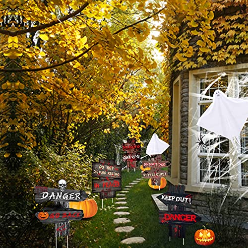 6 Pack Halloween Decoration Outdoor,Tombstones Yard Signs Decor with Stakes,Printed Halloween Decor Lawn Yard Props,Decorations Halloween Exterieur for Haunted House,Scary Theme Party