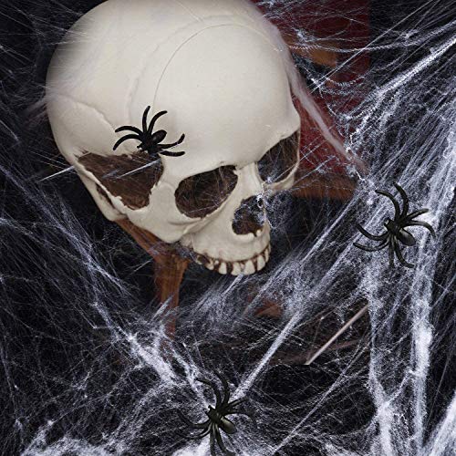 Fake Spider Web [Bonus 40 Spiders] Halloween Party Outdoor Decorations Supplies Stretch Spider Web Props 800 sqft