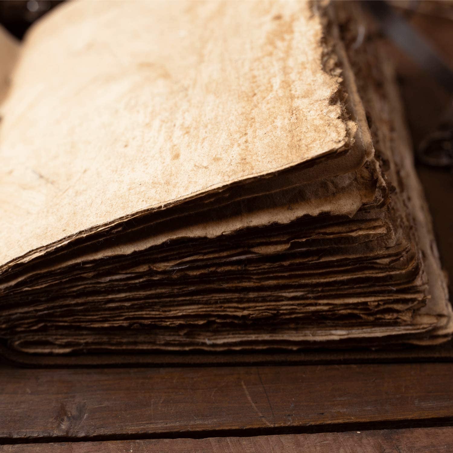 Vintage Leather Journal - Antique Handmade Deckle Edge Vintage Paper Leather Bound Journal - Book of Shadows Journal - Leather Sketchbook - Drawing Journal - Great Gift (Vintage Brown, 7.5"X5.5")